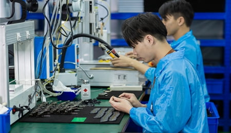 Quality testing lab with precision instruments
